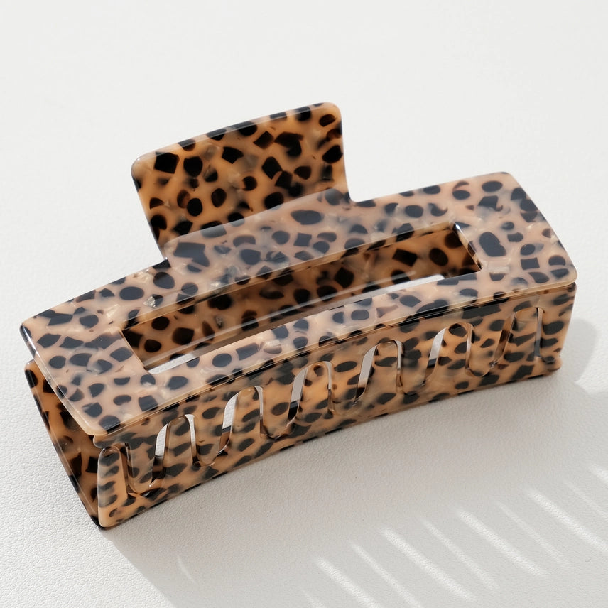 Luna Large Rectangle Clip - Wild Leopard