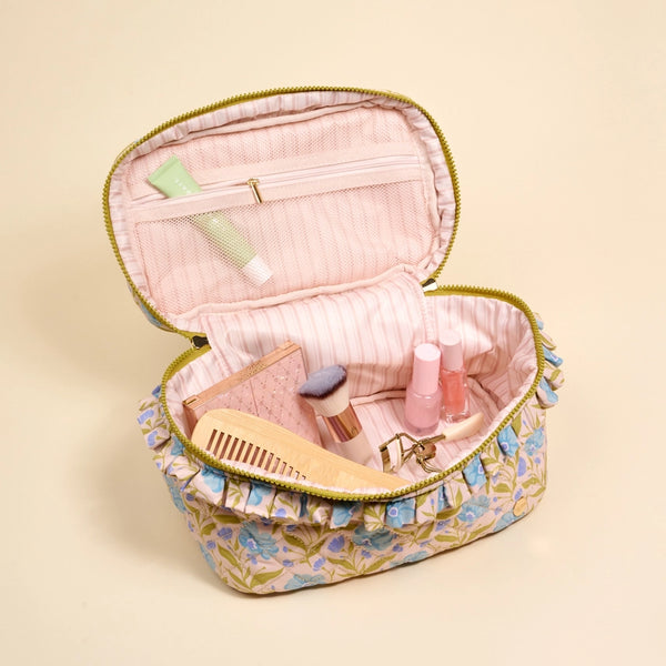 Glam & Go Quilted Cosmetic Bag – Poppin' Petals Aqua
