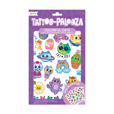 Palooza Temporary Tattoos - Colorful Cats