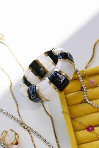 Bibi Stretch Bracelet - Black/White