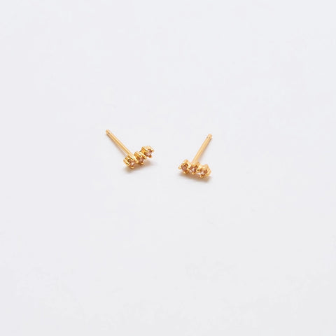 Champagne Cz Gold Bar Earrings