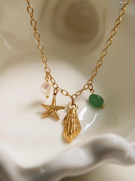 Bonbon 18K Pearl and Shell Charm Necklace