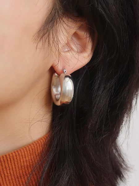 Silver Hunter 18K Classic U Hoop Earrings