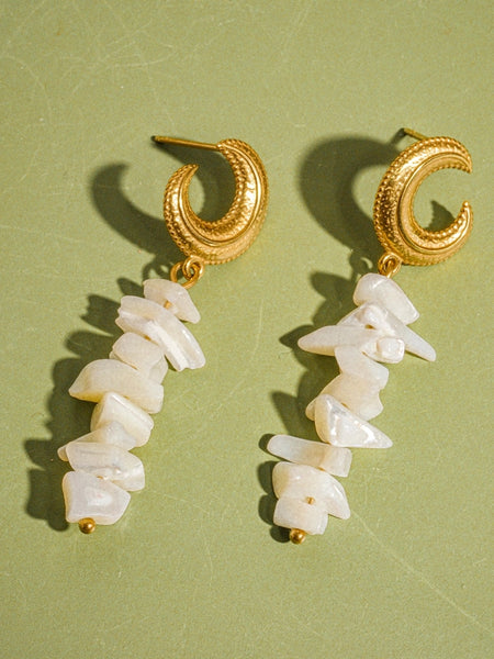 Shelby 18K Resort Moon and Shell Earring