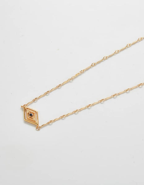 Gold Diamond Eye Medallion Necklace