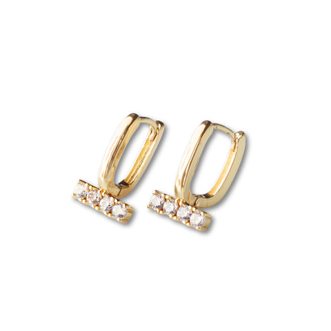 Gilded Earrings - Rhinestone Bar