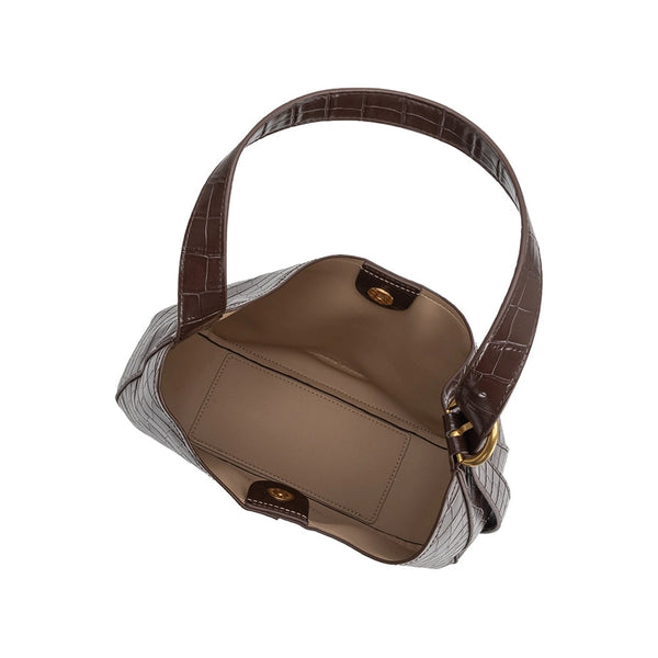 Stefanie Vegan Leather Shoulder Bag - Chocolate