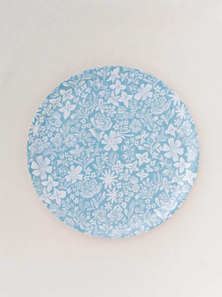 Blue Florals Melamine Round Platter