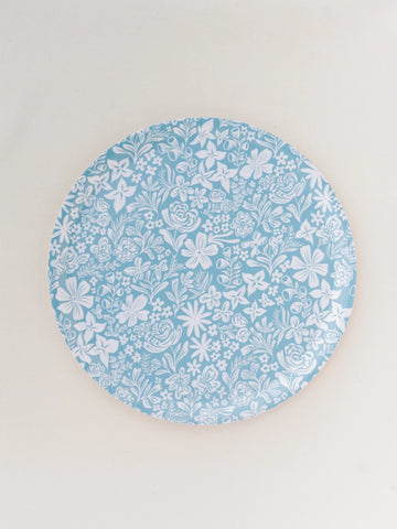 Blue Florals Melamine Round Platter
