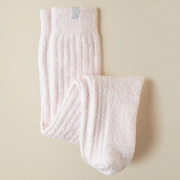 Marshmallow Gripper Socks - Heather Blush Pink