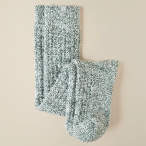 Marshmallow Gripper Socks - Heather Dusty Green