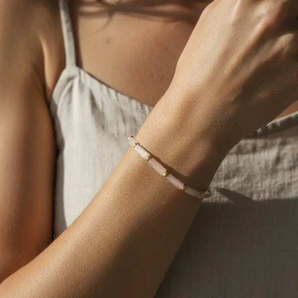 Cube Gemstone Bracelet - Pink Aventurine