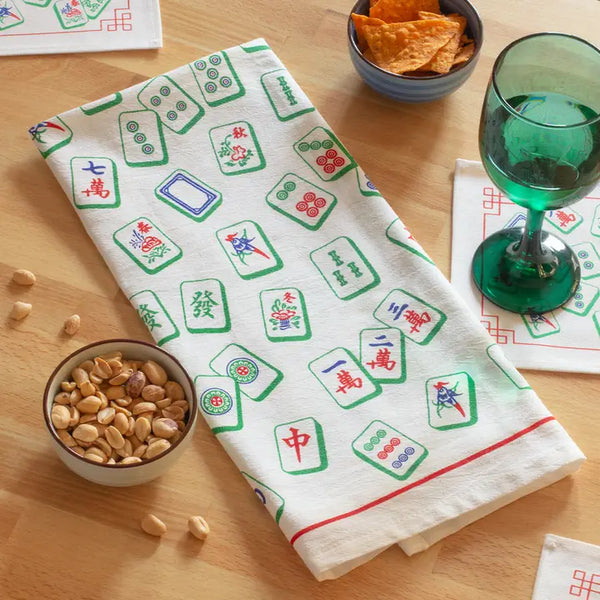 Mah Jong Tiles Tea Towel