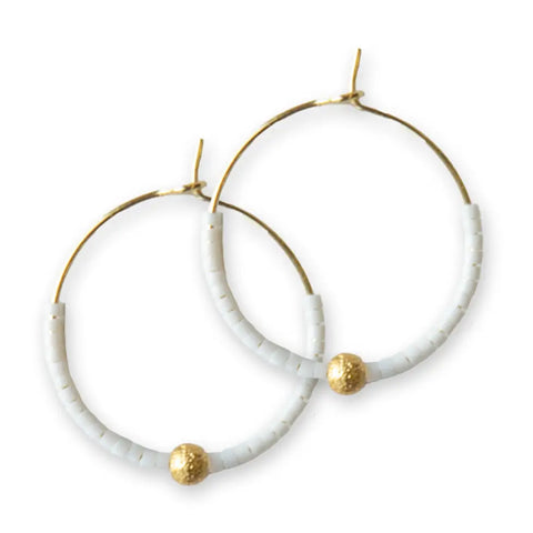 Sprinkle Hoop Earring - White