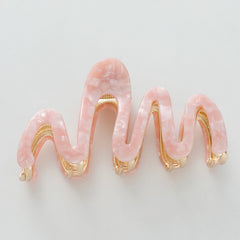 Willow Rose Large Squiggle Metal Clip - Saltwater Pink
