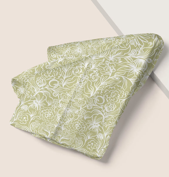 Garden Symmetry Green Tea Towel