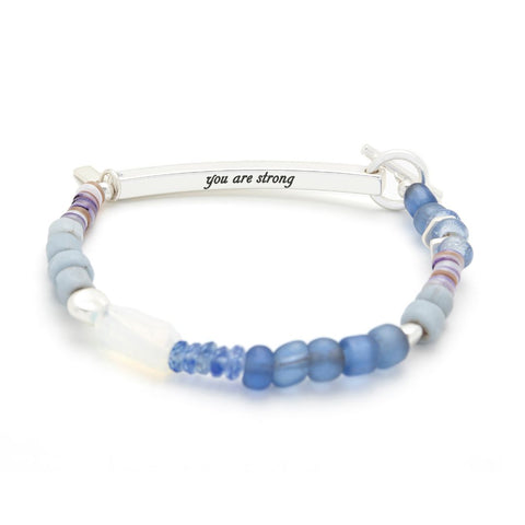 Hidden Message Bracelet - Strong - Opalite/Silver