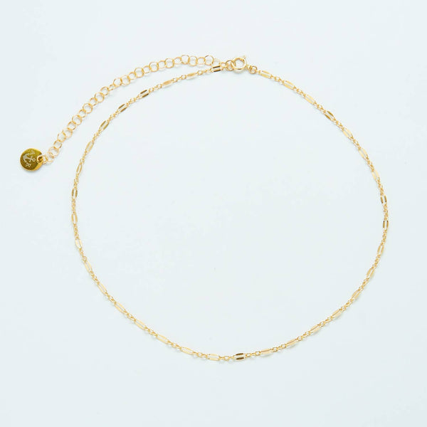 Gold Chain Double Link Choker Necklace