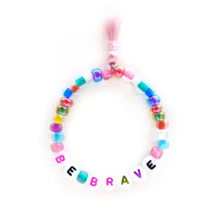 Handmade Be Brave Beaded Tassel Stretch Bracelet