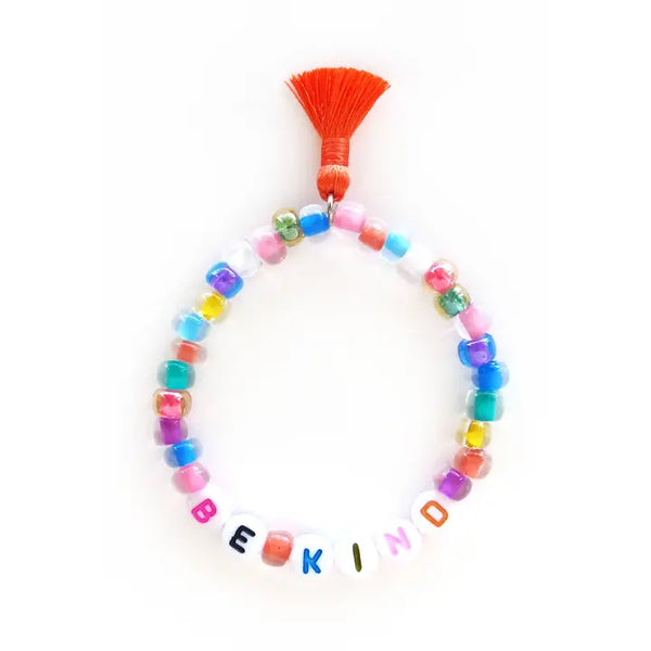 Handmade Be Kind Beaded Stretch Bracelet