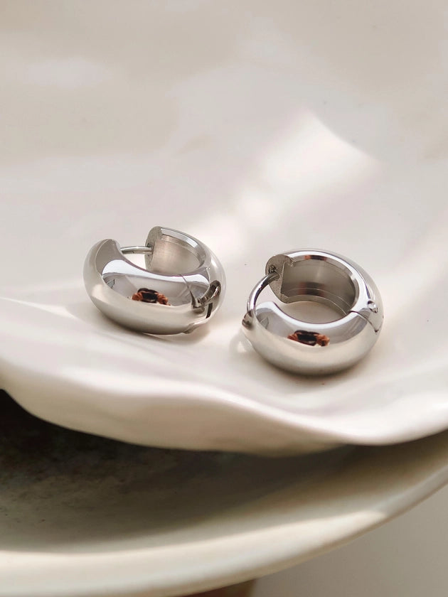 Silver Blandine 18K Small Classic Hoop Earrings