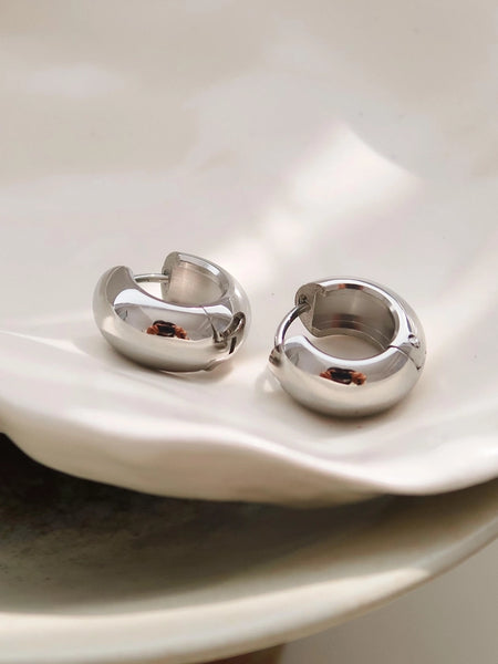 Silver Blandine 18K Small Classic Hoop Earrings