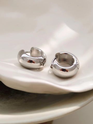 Silver Blandine 18K Small Classic Hoop Earrings