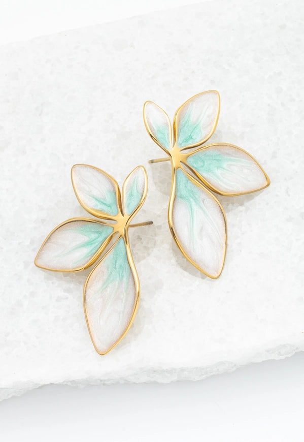 Flourish Mint Leaf Earrings