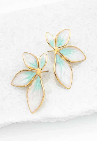 Flourish Mint Leaf Earrings