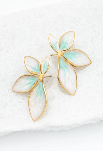 Flourish Mint Leaf Earrings