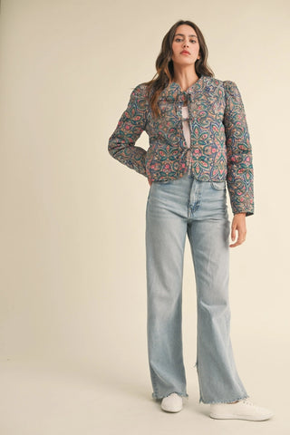 Emelia Jacket -- Mocha Teal Multi