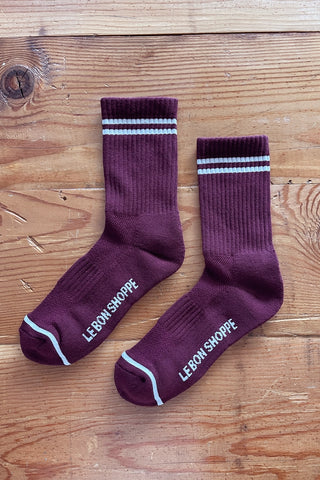 Boyfriend Socks - Maroon