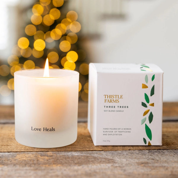 Three Trees Holiday Candle