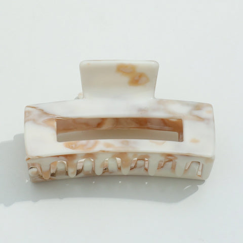 Luna Medium Rectangle Clip - Calacatta Gold