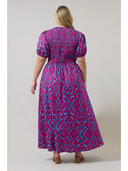 Ivani Dress -- Magenta/Blue