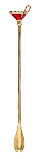 9" Zinc Alloy Cocktail Spoon - Candy Cane