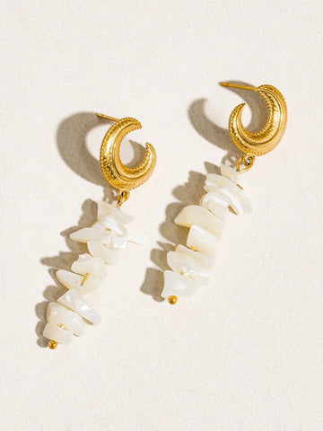 Shelby 18K Resort Moon and Shell Earring