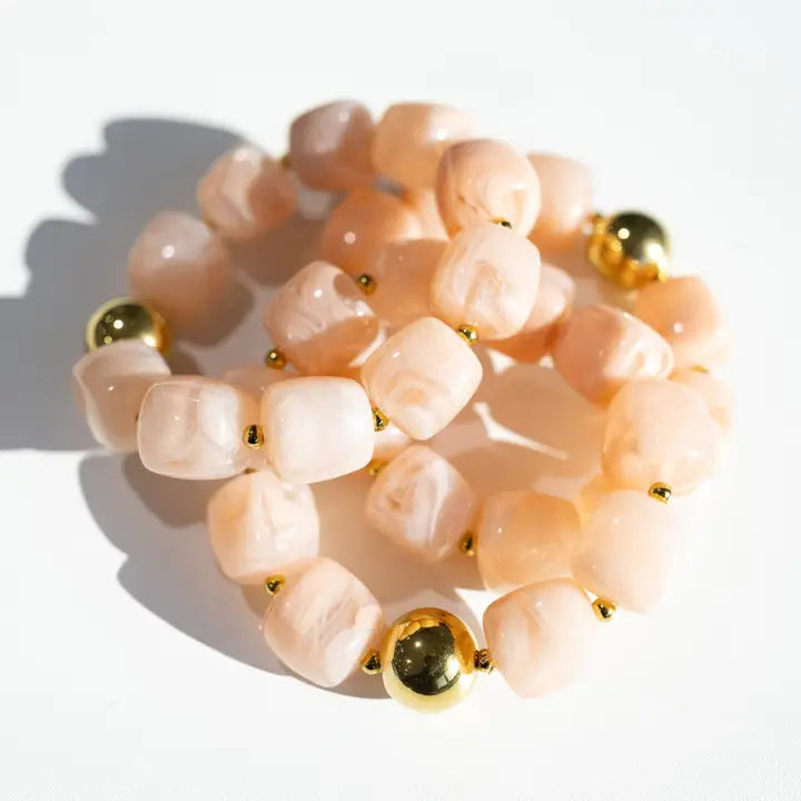 Paloma Chunky Beaded Bracelet - Light Pink