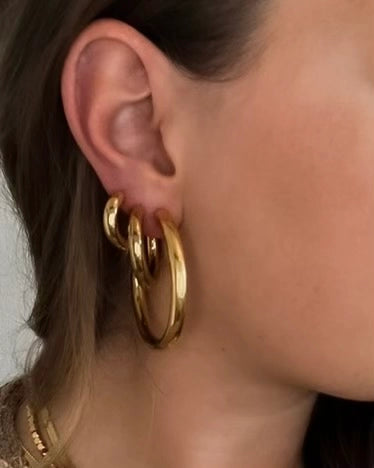 Ethel Gold Hoop Earrings - Small