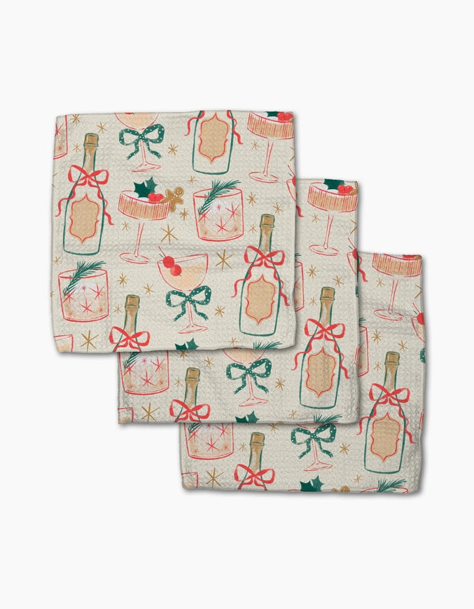 Christmas Cocktails Dishcloth Set