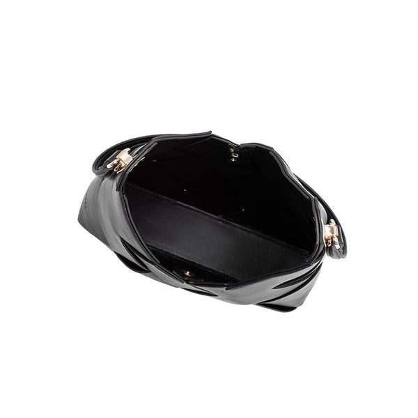 Phaedra Vegan Leather Shoulder Bag - Black