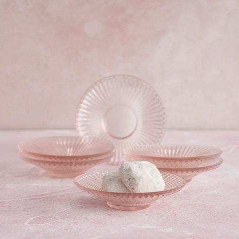 Pressed Pink Glass Small Plate