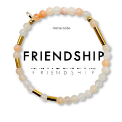 Morse Code Gold & Stone Bracelet - Friendship