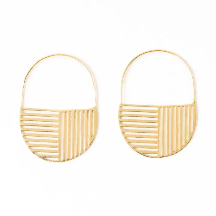 Maggie Opposite Lines Hoop Earrings