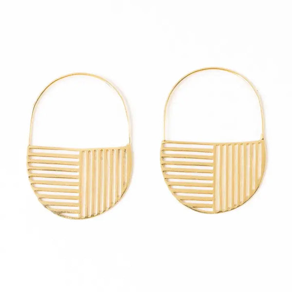 Maggie Opposite Lines Hoop Earrings