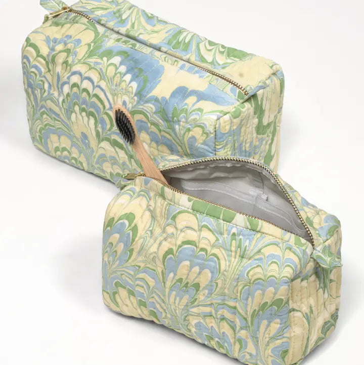 Seaglass Peacock Cosmetic Bag - Medium