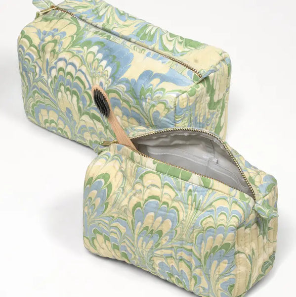 Seaglass Peacock Cosmetic Bag - Medium