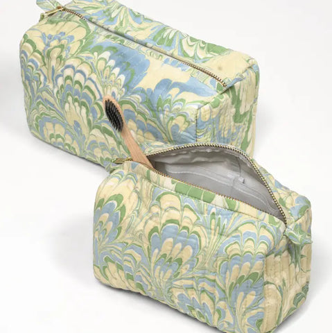 Seaglass Peacock Cosmetic Bag - Medium
