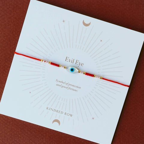 Evil Eye Beaded Bracelet - Red