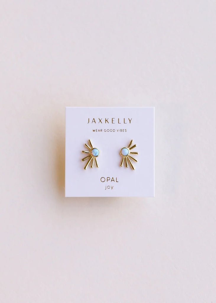 Sun Ray Earring - Fire Opal